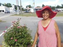 June C. Disher, citizen of North, dressed in patriotic attire not only for the fireworks in North on July 4th but for what she stated was her birthday.